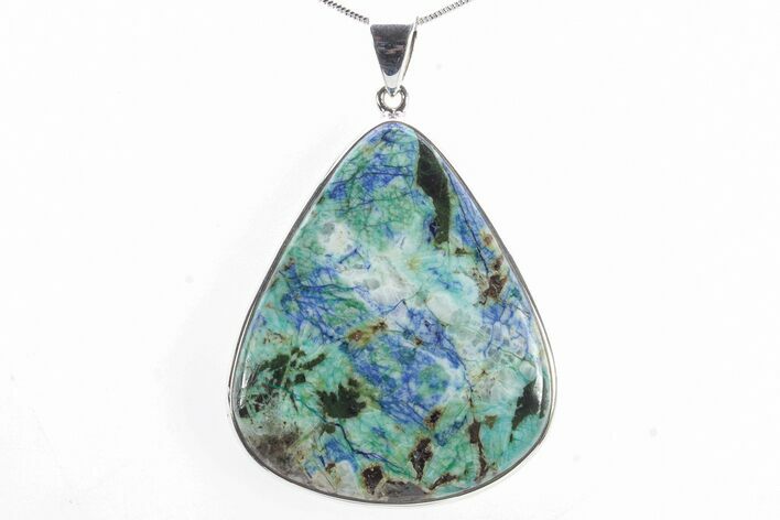 Polished Malachite & Azurite Pendant - Siberia #279044